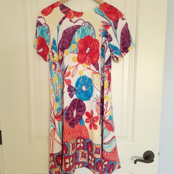 Jams World Doris Short Sleeve Swing Dress Trinity Red Blue Purple Yellow Size S - Picture 2 of 10